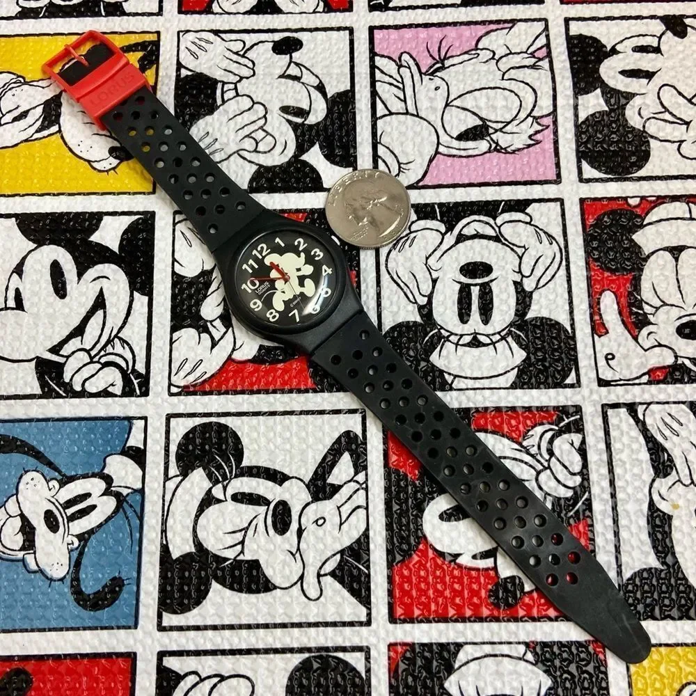 Vintage Disney X Lorus by Seiko Running Mickey Mouse Glow in the Dark Watch